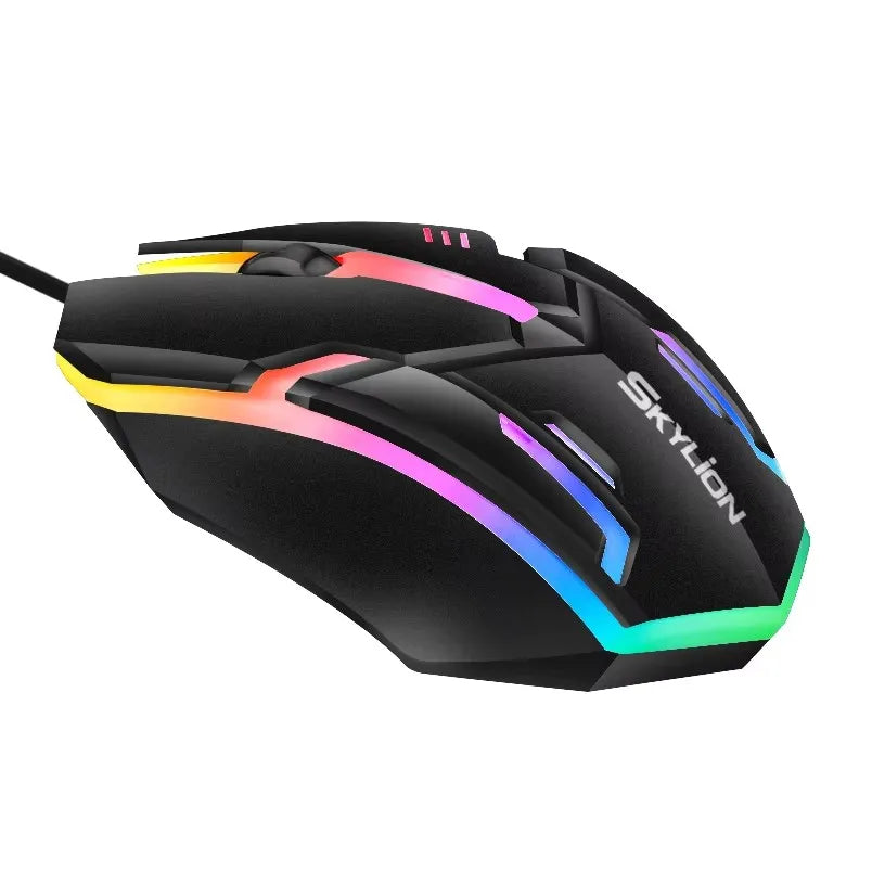 F1 Wired Mouse, 3 Keys, Colorful Lighting, Gaming & Office for Windows & macOS