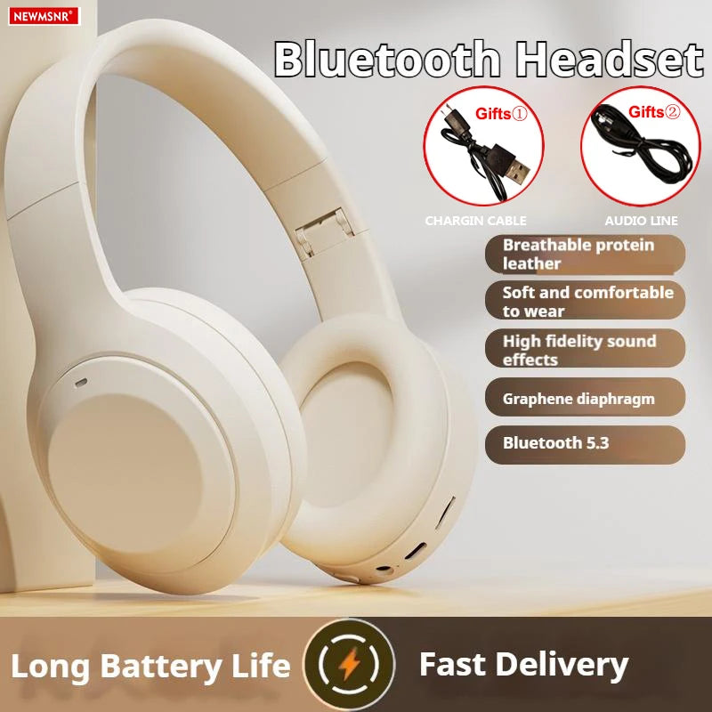 Bluetooth 5.3 HIFI Stereo Gaming Headset with Mic & TF/AUX Music Player