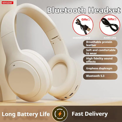 Bluetooth 5.3 HIFI Stereo Gaming Headset with Mic & TF/AUX Music Player