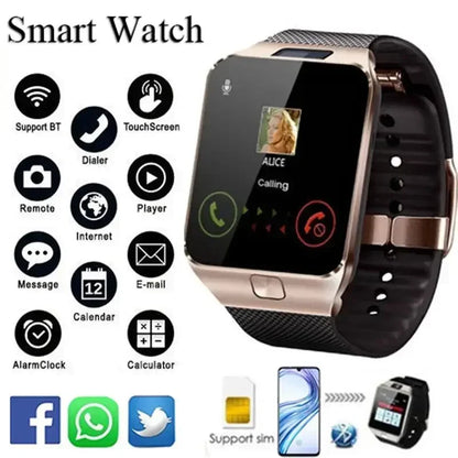 DZ09 Smartwatch, Digital Touch Screen, Camera, Bluetooth, SIM, for Women