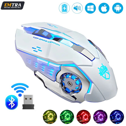 Rechargeable Wireless Gaming Mouse with Bluetooth & Backlight