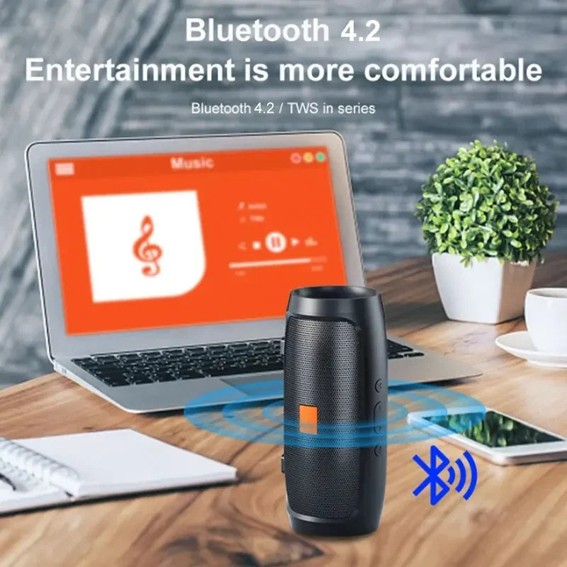 TF USB Bluetooth Speaker, Dual Stereo, Outdoor, FM Voice Broadcast, Portable Subwoofer