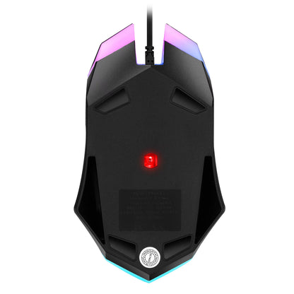 F1 Wired Mouse, 3 Keys, Colorful Lighting, Gaming & Office for Windows & macOS