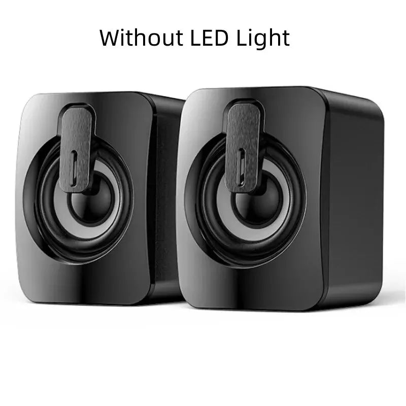 PC Speakers, HIFI Stereo with Microphone, USB Wired, LED Light for Desktop