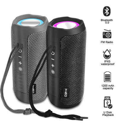 TG227 Waterproof Portable Speaker with Lamp, USB/TF/FM, Outdoor, Music Player