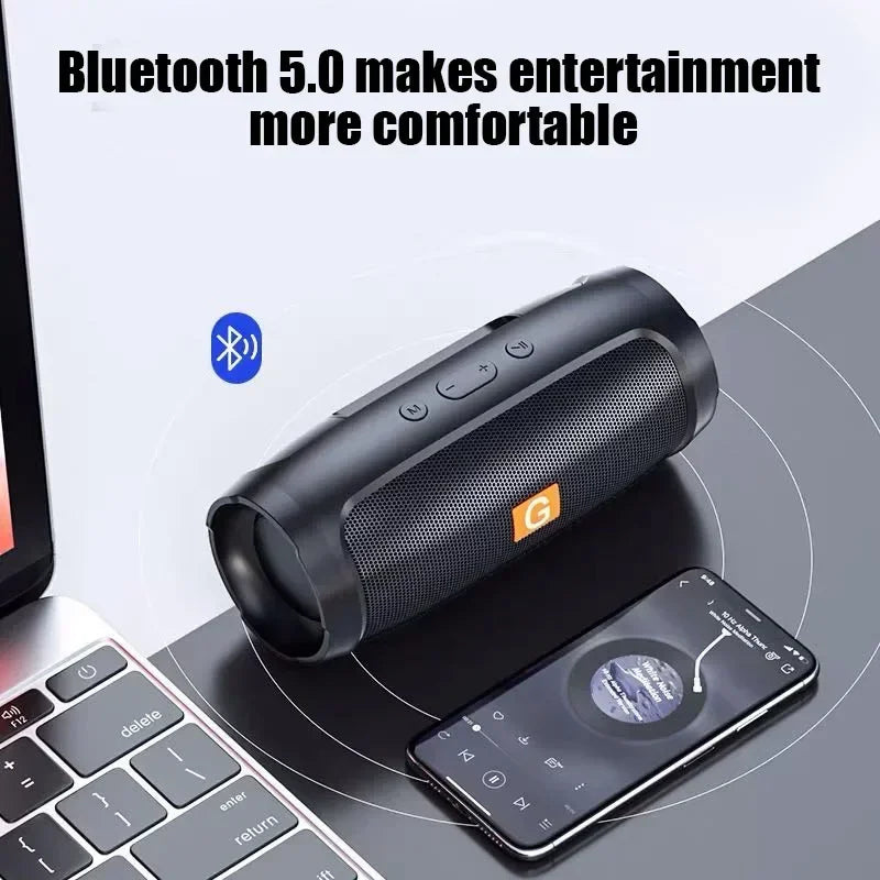 Portable Bluetooth Subwoofer Speaker, Waterproof, FM Radio, TF Card