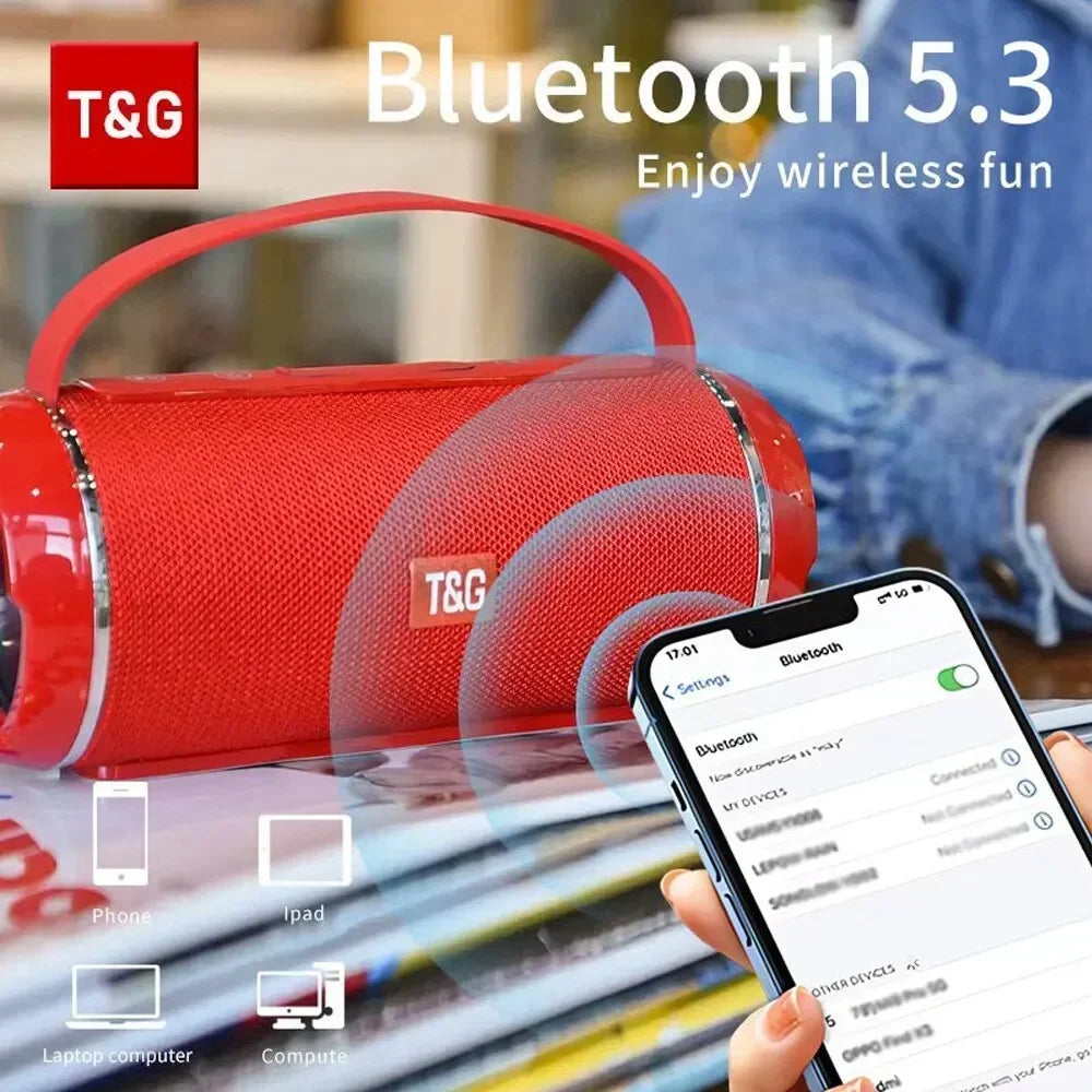 TF USB Bluetooth Speaker, Dual Stereo, Outdoor, Portable Subwoofer, FM