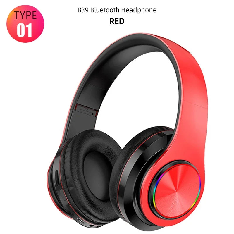 B39 Wireless Headset, Over-Ear, HiFi Stereo, Foldable, Gaming & Travel Headphones