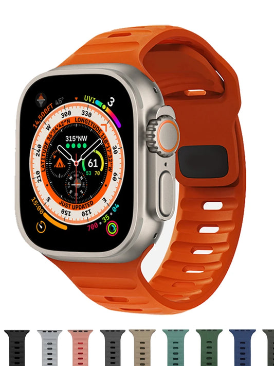 Soft Silicone Sport Strap for Apple Watch (38mm-49mm)