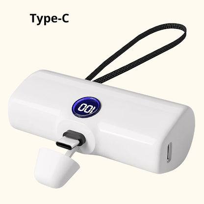 Portable Fast Charge Power Bank with Built-in Cable for iPhone & Samsung