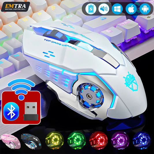 Rechargeable Wireless Gaming Mouse with Bluetooth & Backlight