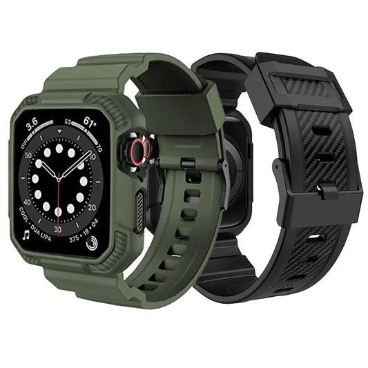 Rugged Sport Strap & Bumper Case for Apple Watch (40mm-49mm)