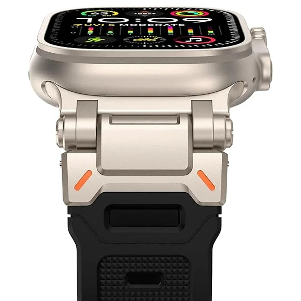 Rugged Metal & Silicone Strap for Apple Watch Ultra 2 (49mm-42mm)