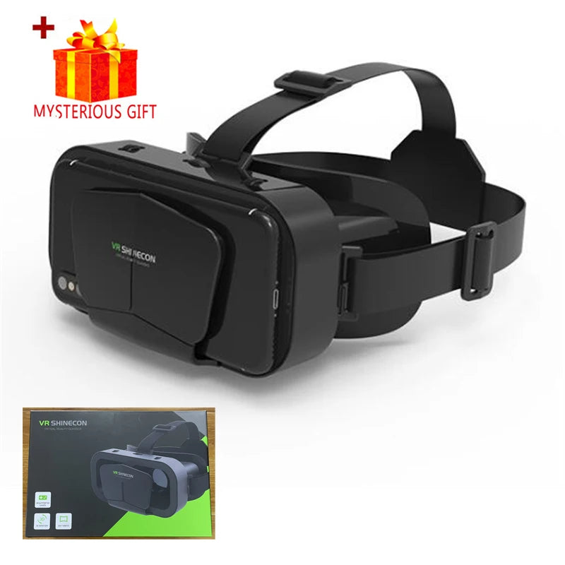 Shinecon VR Glasses, 3D Virtual Reality Headset with Controller for Smartphone