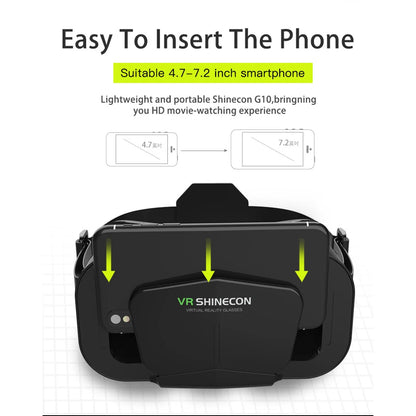 Shinecon VR Glasses, 3D Virtual Reality Headset with Controller for Smartphone