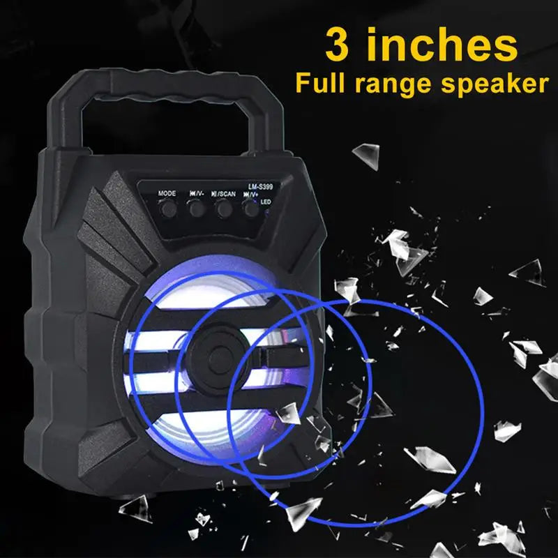 500mAh Bluetooth Karaoke Speaker with Subwoofer & TF/USB