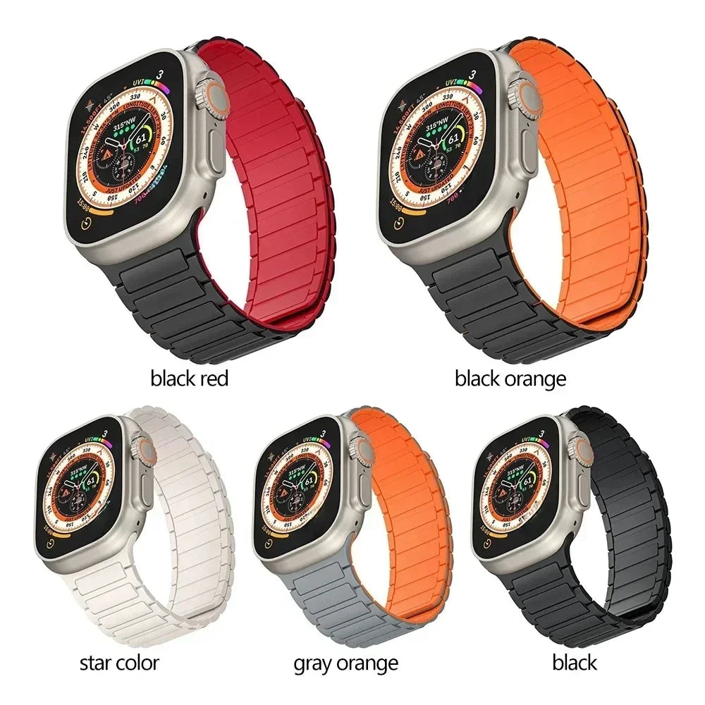 Magnetic Silicone Loop for Apple Watch Bands (38mm-49mm)