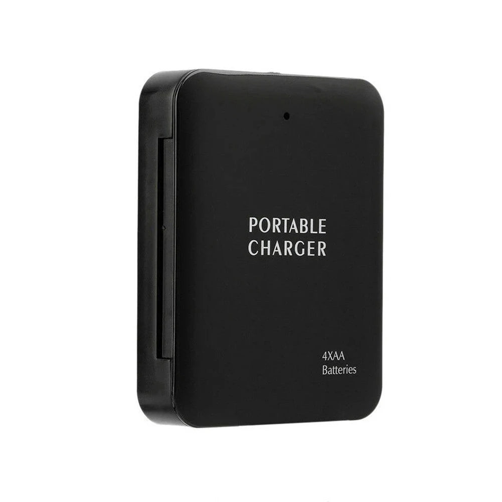 Portable Power Bank Case with LED Light for Phones (4 AA Batteries)