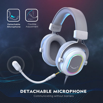 FIFINE RGB Gaming Headset, 7.1 Surround Sound, Over-Ear, MIC