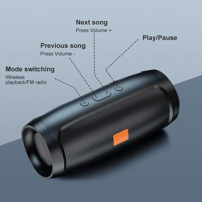 TF USB Bluetooth Speaker, Dual Stereo, Outdoor, FM Voice Broadcast, Portable Subwoofer