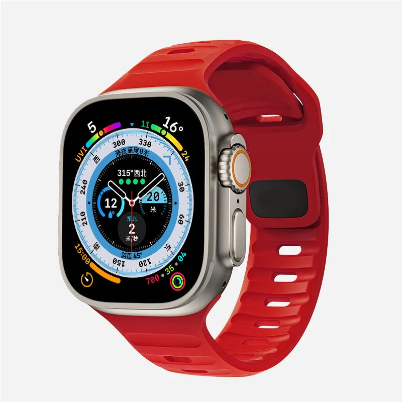 Soft Silicone Sport Strap for Apple Watch (38mm-49mm)