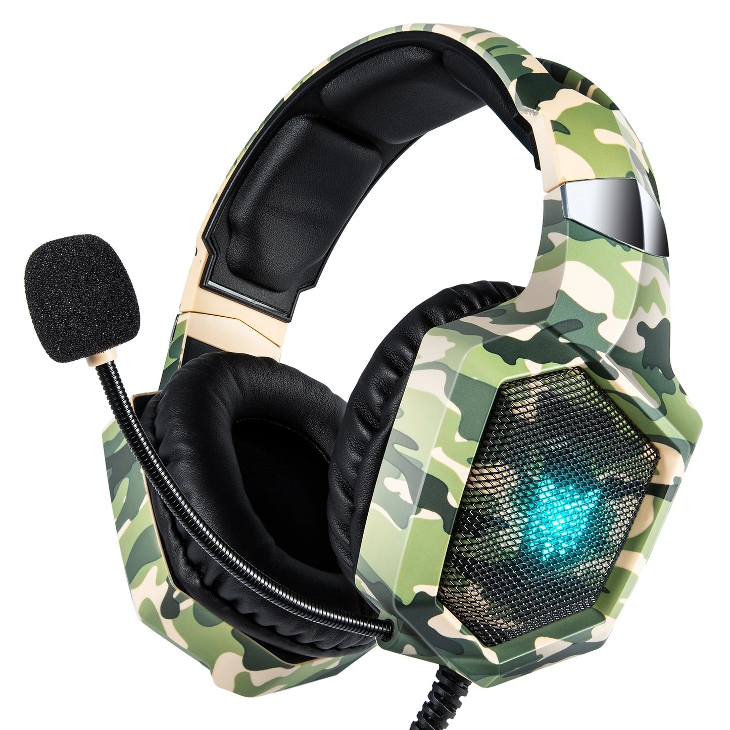 ONIKUMA K8 Gaming Headphones, Over-Ear, HD Mic, RGB Light, Wired for PC/Xbox