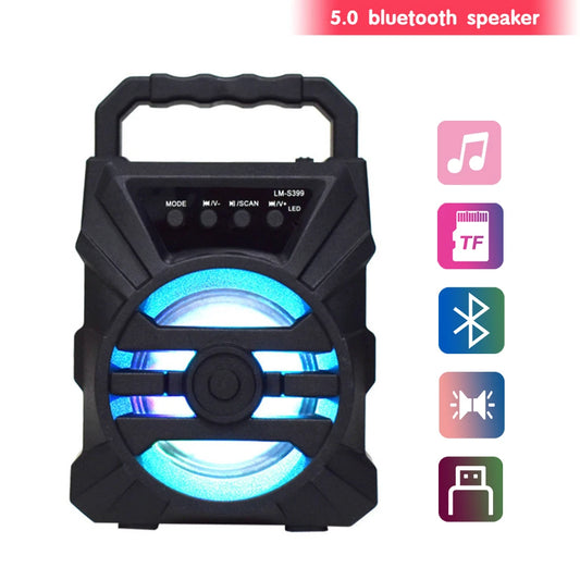 500mAh Bluetooth Karaoke Speaker with Subwoofer & TF/USB