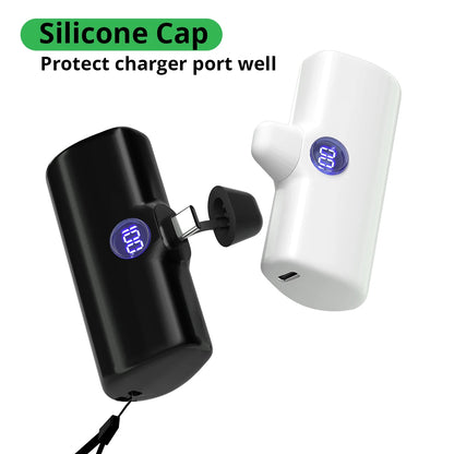 Portable Fast Charge Power Bank with Built-in Cable for iPhone & Samsung